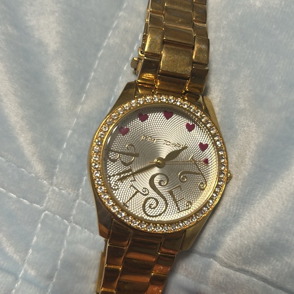 Betsey Johnson Gold Heart Watch